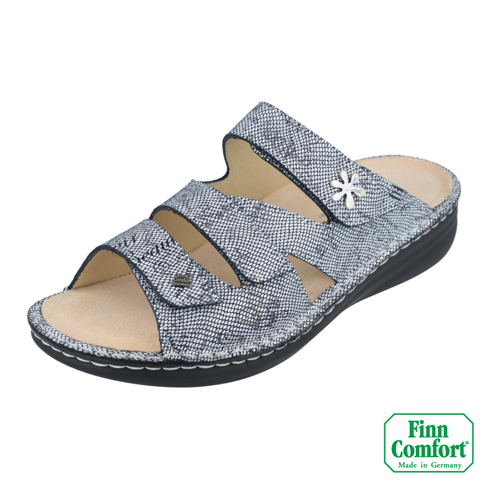 FinnComfort德國芬恩健康鞋 GRENADA 2640 塗鴉藍 732241 FinnMellow 拖鞋 涼拖鞋 基本款 足底疼痛點 足底筋膜炎(女)