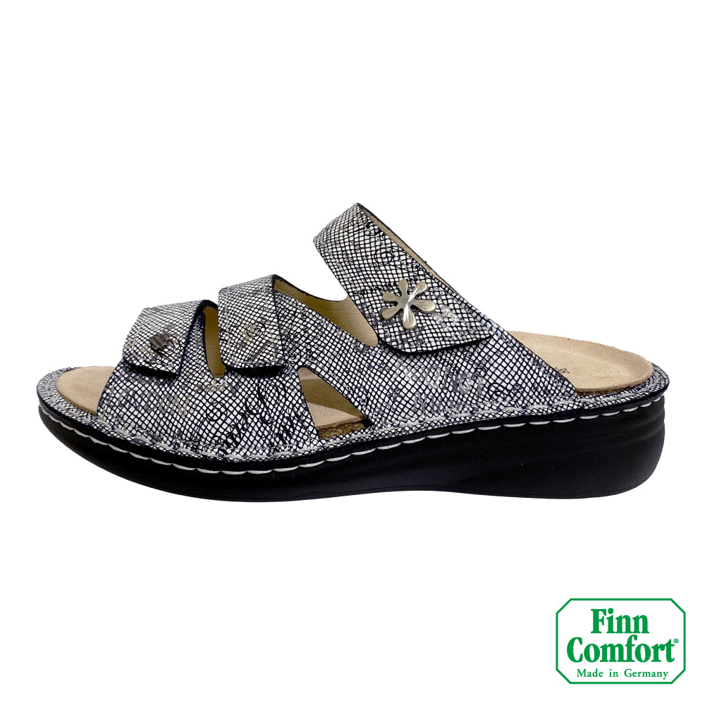 FinnComfort德國芬恩健康鞋 GRENADA 2640 塗鴉藍 732241 FinnMellow 拖鞋 涼拖鞋 基本款 足底疼痛點 足底筋膜炎(女)