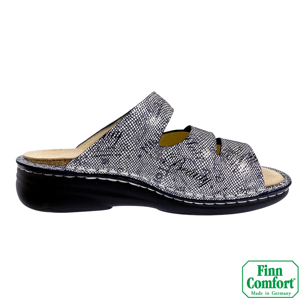 FinnComfort德國芬恩健康鞋 GRENADA 2640 塗鴉藍 732241 FinnMellow 拖鞋 涼拖鞋 基本款 足底疼痛點 足底筋膜炎(女)