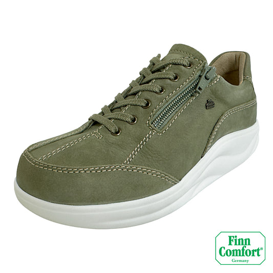 FinnComfort德國芬恩健康鞋 OTARU 2913 金錢綠 844038 Finnamic 繫帶鞋 側拉鍊 健走鞋 扁平足 高足弓 流行款(女)