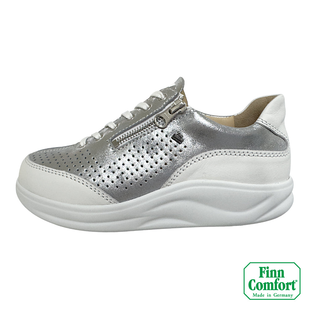 FinnComfort德國芬恩健康鞋 OZE 2927 時尚銀 901942 Finnamic 繫帶鞋 側拉鍊 健走鞋 扁平足 高足弓 流行款(女)