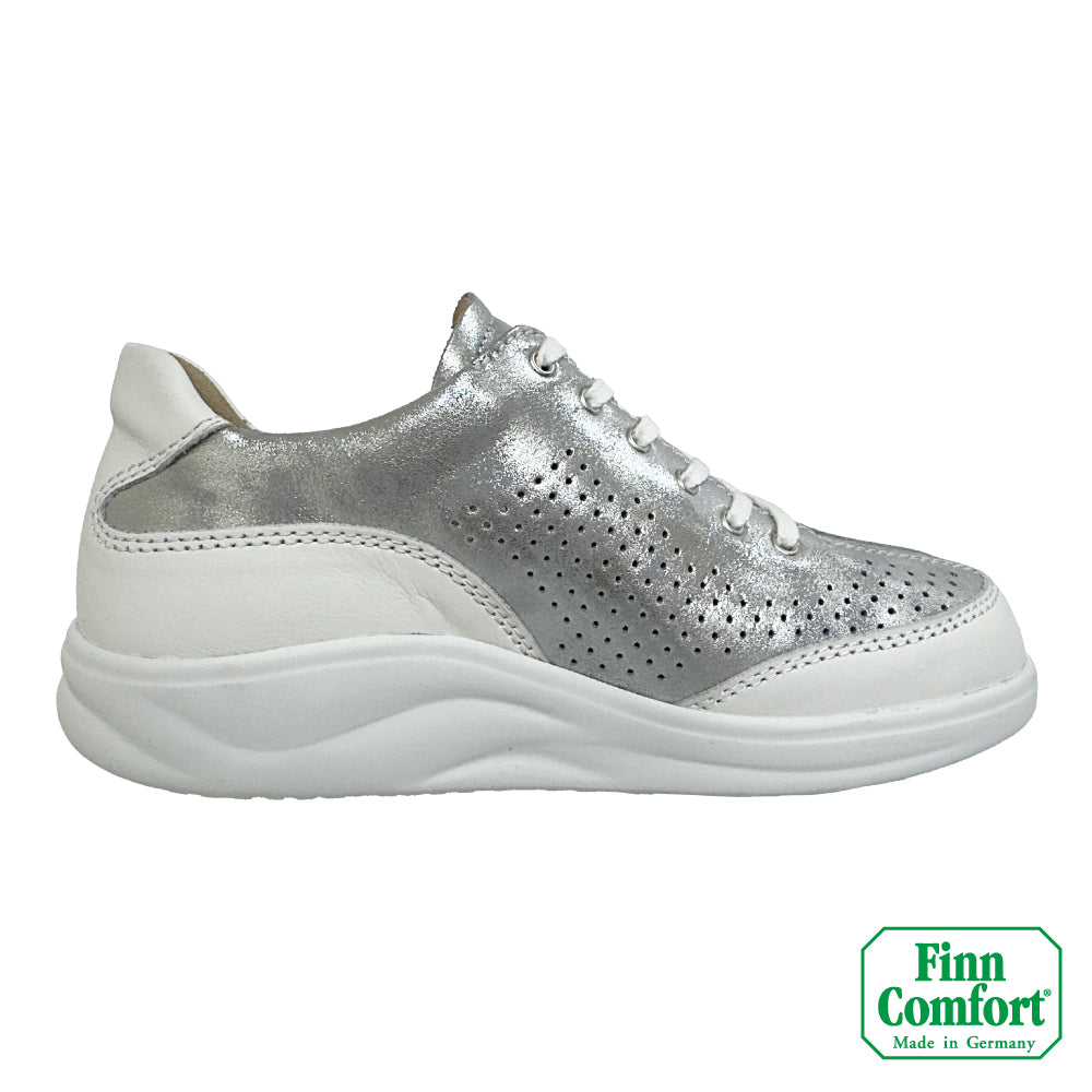FinnComfort德國芬恩健康鞋 OZE 2927 時尚銀 901942 Finnamic 繫帶鞋 側拉鍊 健走鞋 扁平足 高足弓 流行款(女)