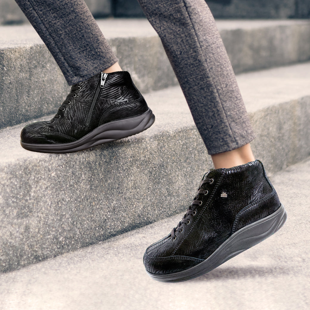 FinnComfort德國芬恩健康鞋 MACHIDA 2989 石墨黑 713144 Finnamic 健走鞋 扁平足 高足弓 高筒鞋 流行款(女)