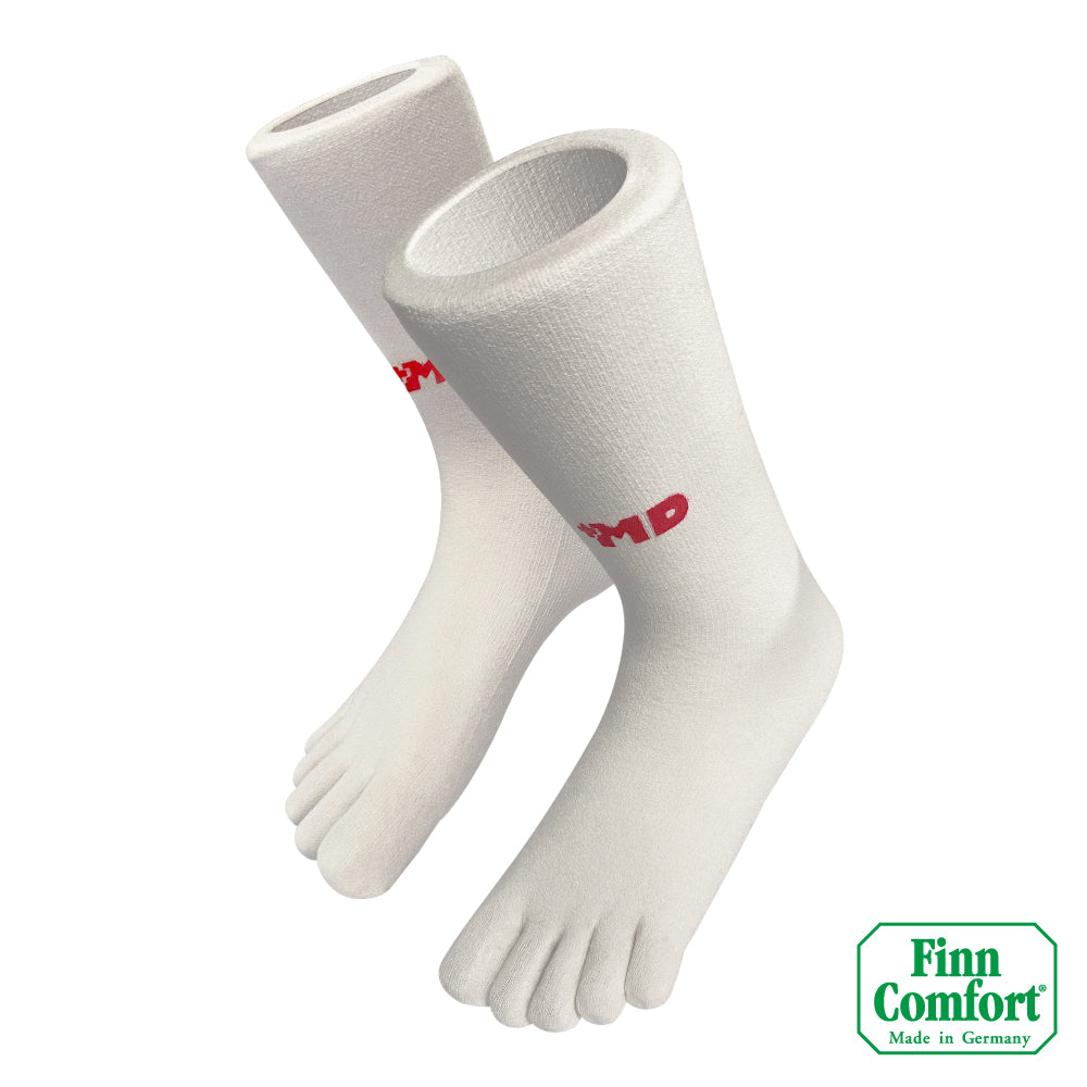 FinnComfort德國芬恩健康鞋 五指襪 5105 米白 W 中筒襪 健康襪 五趾襪 襪子 運動襪(男/女)