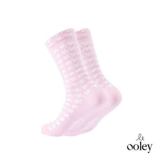 FinnComfort德國芬恩健康鞋 Ooley Preppy 千鳥粉 Rose 中筒襪 長襪 襪子 襪品 運動襪 棉襪 德國進口襪 S/M